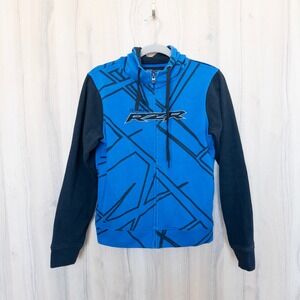 Polaris RZR Mens Zip Up Hoodie Size S Blue Black Graphic Sporty Athletic Outdoor